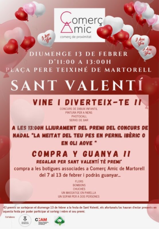 La Bustia cartell Sant Valentí Comerç Amic Martorell