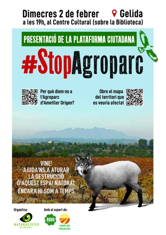 La Bustia cartell presentacio StopAgroparc Gelida