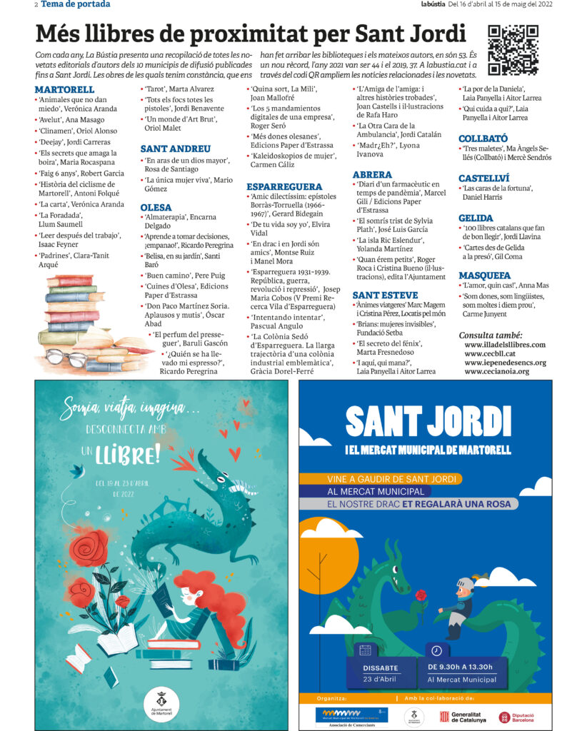 La Bustia llistat llibres proximitat Sant Jordi 2022