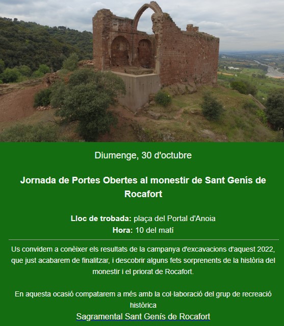 La Bustia cartell jornada portes obertes Sant Genis Rocafort Martorell
