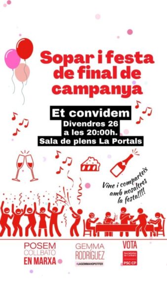 La Bustia cartell final campanya eleccions maig 2023 PSC Collbato
