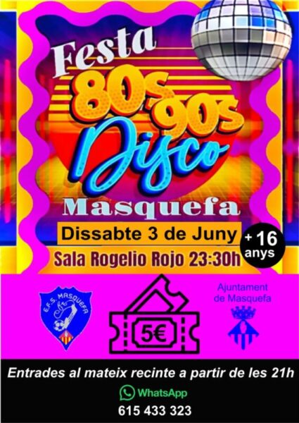 La Bustia cartell festa 80 i 90 Masquefa