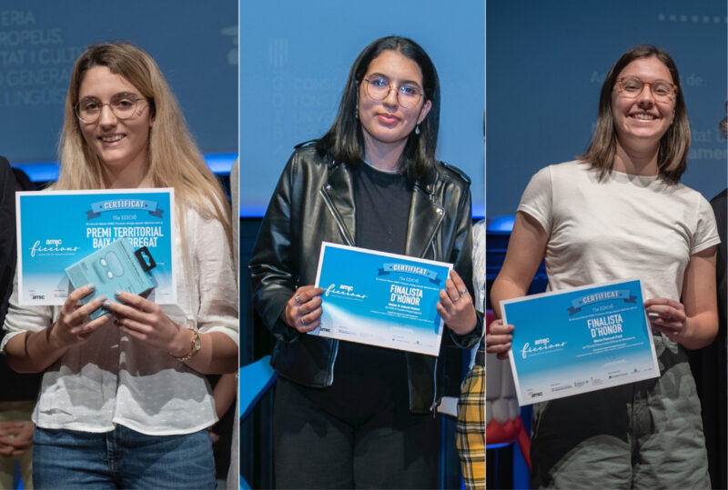 La Bustia premi AMIC Ficcions 2023 guanyadora i finalistes honor Territorial Baix Llobregat