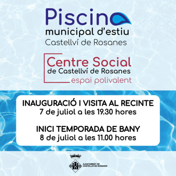 La Bustia cartell inauguracio piscina Castellvi