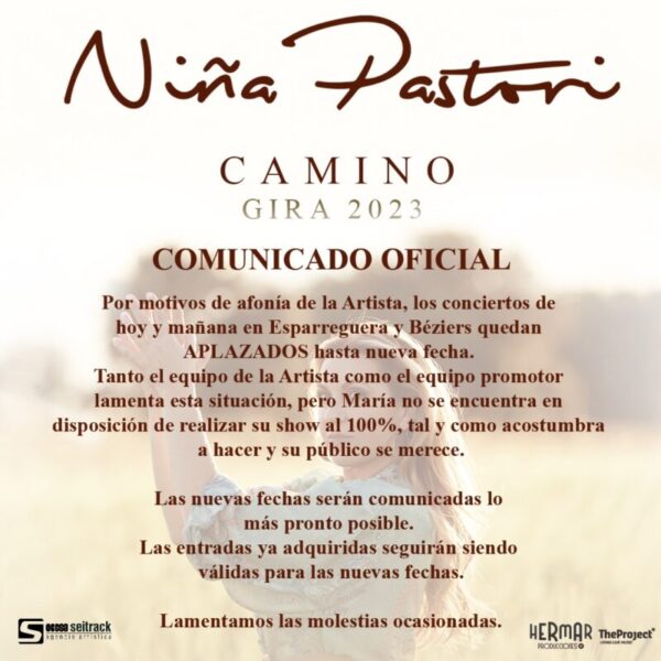 La Bustia comunicat The Project comunicat suspes concert Nina Pastori Esparreguera