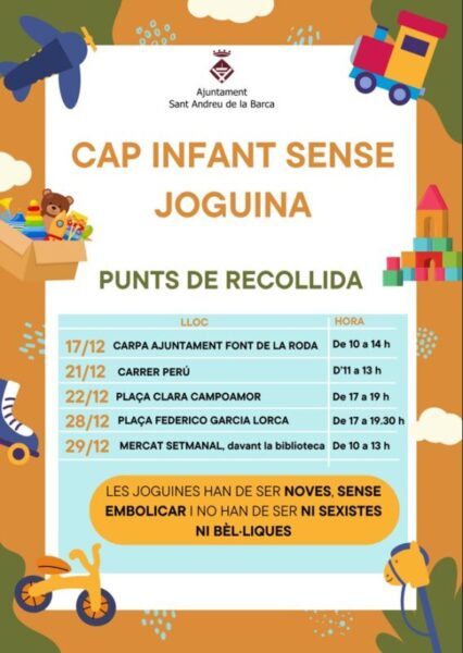 La Bustia cartell cap infant sense joguina Sant Andreu
