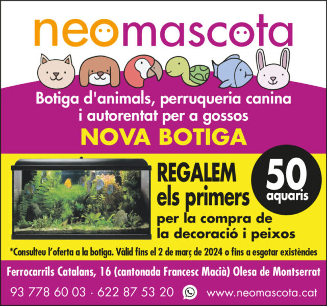 La Bustia Neomascota regalem els primers 50 aquaris Olesa