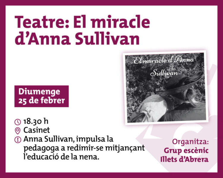 La Bustia cartell el miracle Anna Sulivan Collbato