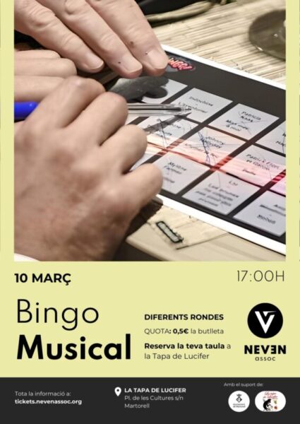 La Bustia cartell bingo musical Neven