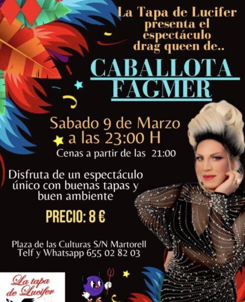 La Bustia cartell espectacle drag amb Caballota Fagmer Tapa Lucifer Martorell