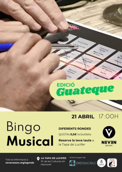 La Bustia cartell bingo musical 21 abril