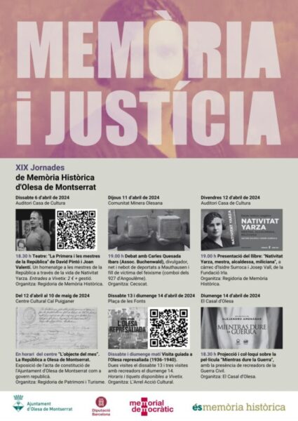 La Bustia cartell jornades Memoria i Justicia Olesa