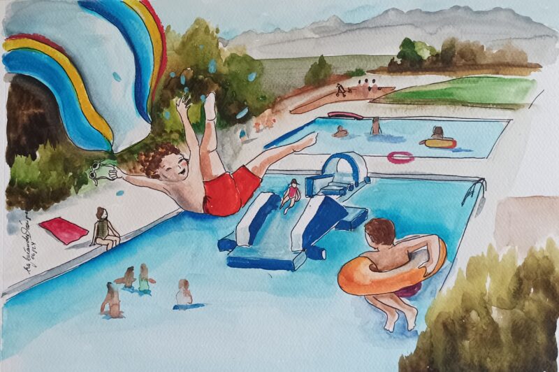 La Bustia piscines dibuix Eva Fernandez juny 2024