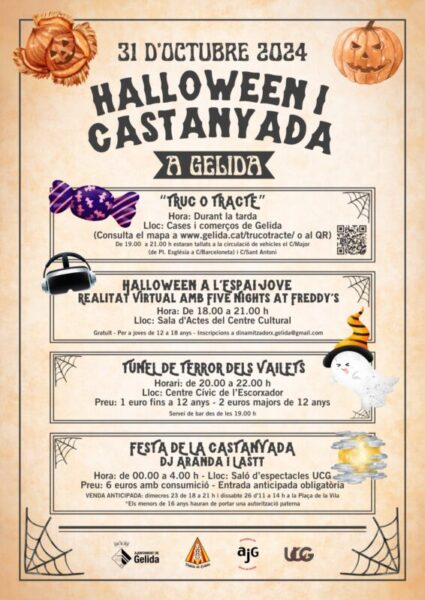 La Bustia cartell Halloween i Castanyada Gelida