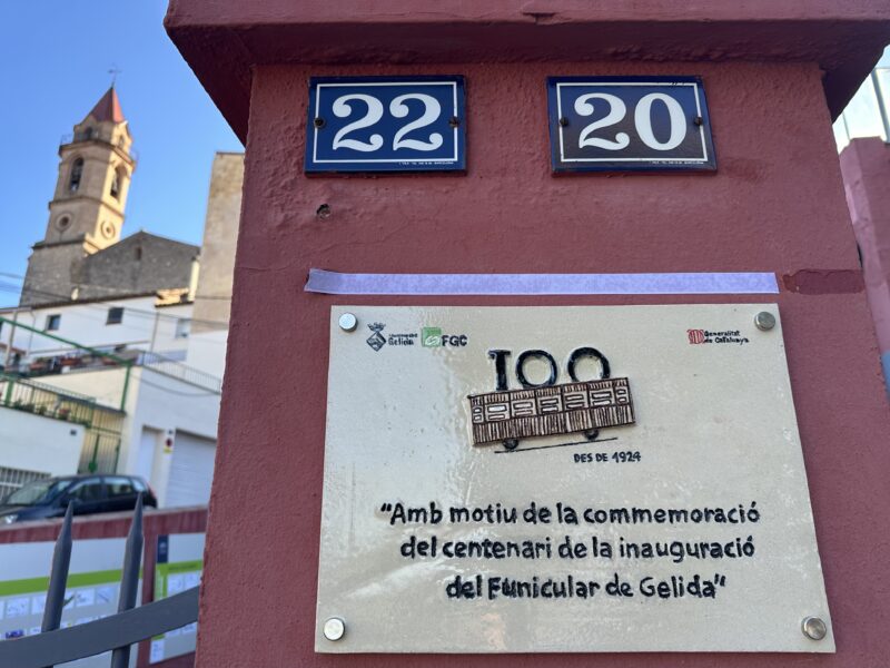 La Bustia 9 novembre 2024 Funifira placa commemorativa centenari Funicular Gelida