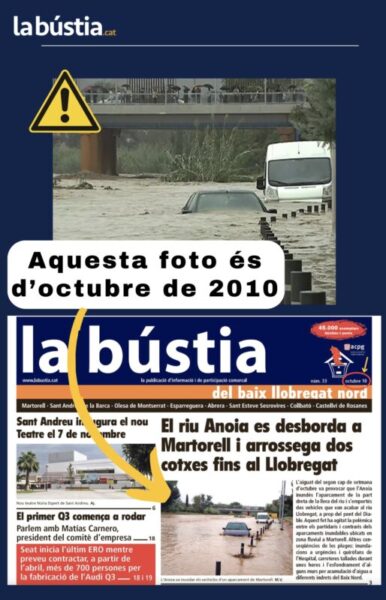 La Bustia foto publicada octubre 2010 desbordament riu Anoia Martorell