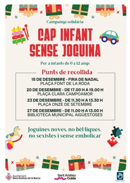 La Bustia cartell cap infant sense joguina Sant Andreu