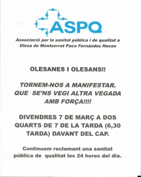 La Bustia cartell concentracio ASPQ 7 març