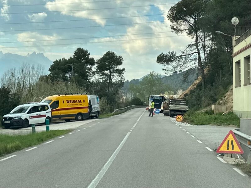La Bustia obres carretera Les Carpes Olesa 2
