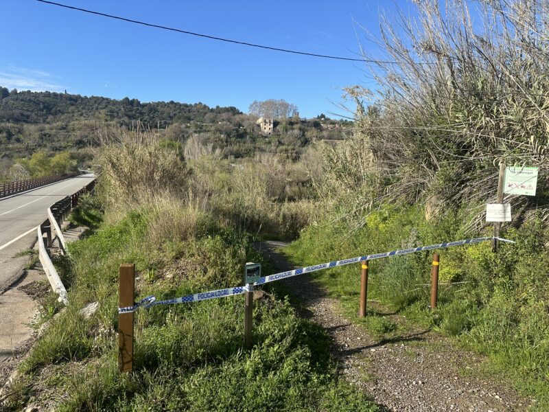 La Bustia tall cami riu Llobregat Olesa