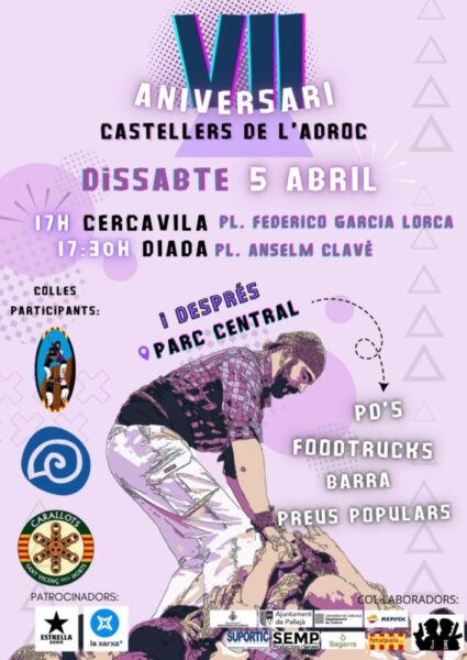 La Bustia cartell aniversari Castellers Adroc