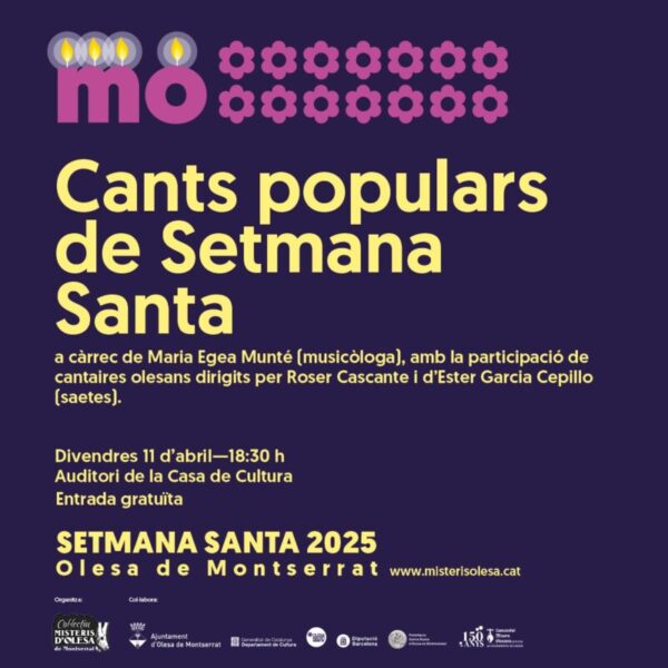 La Bustia cartell cants populars Setmana Santa Olesa