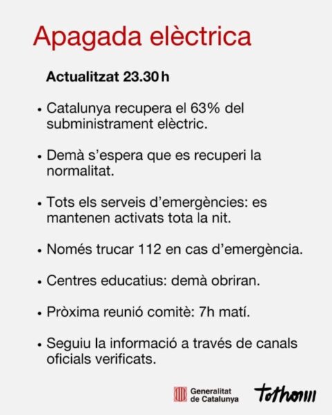 La Bustia informacio apagada generalitzada