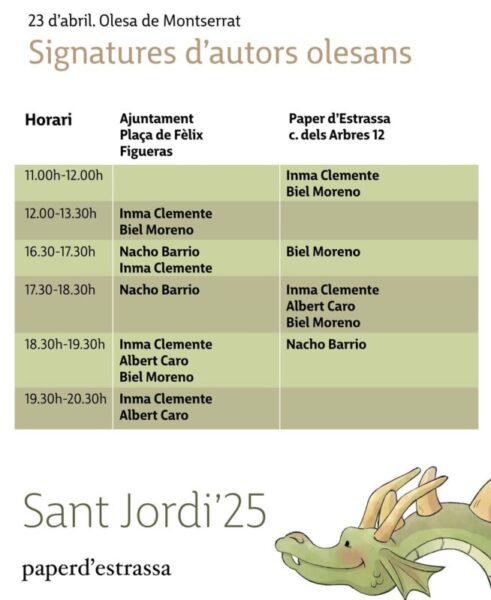 La Bustia signatura Sant Jordi llibres Paper Estrassa Olesa 2025