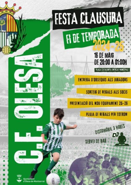 La Bustia cartell festa fi temporada CF Olesa