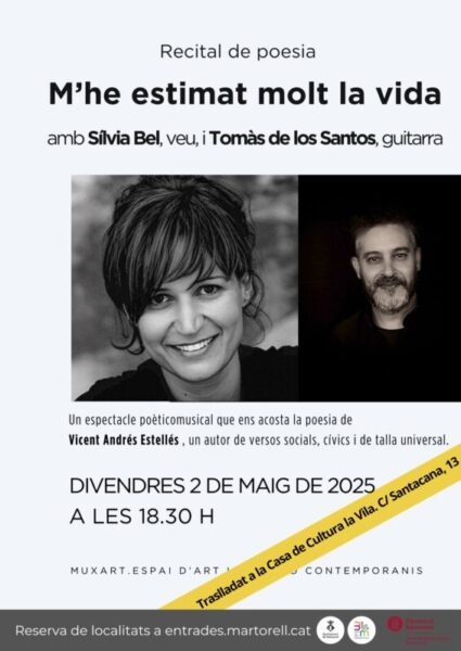 La Bustia cartell recital de poesia Mhe estimat molt la vida