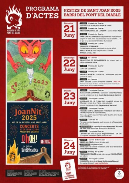 La Bustia cartell Festes Sant Joan barri Pont del Diable Martorell