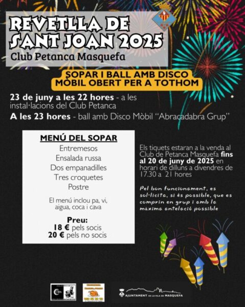 La Bustia cartell Sant Joan Club Petanca Masquefa