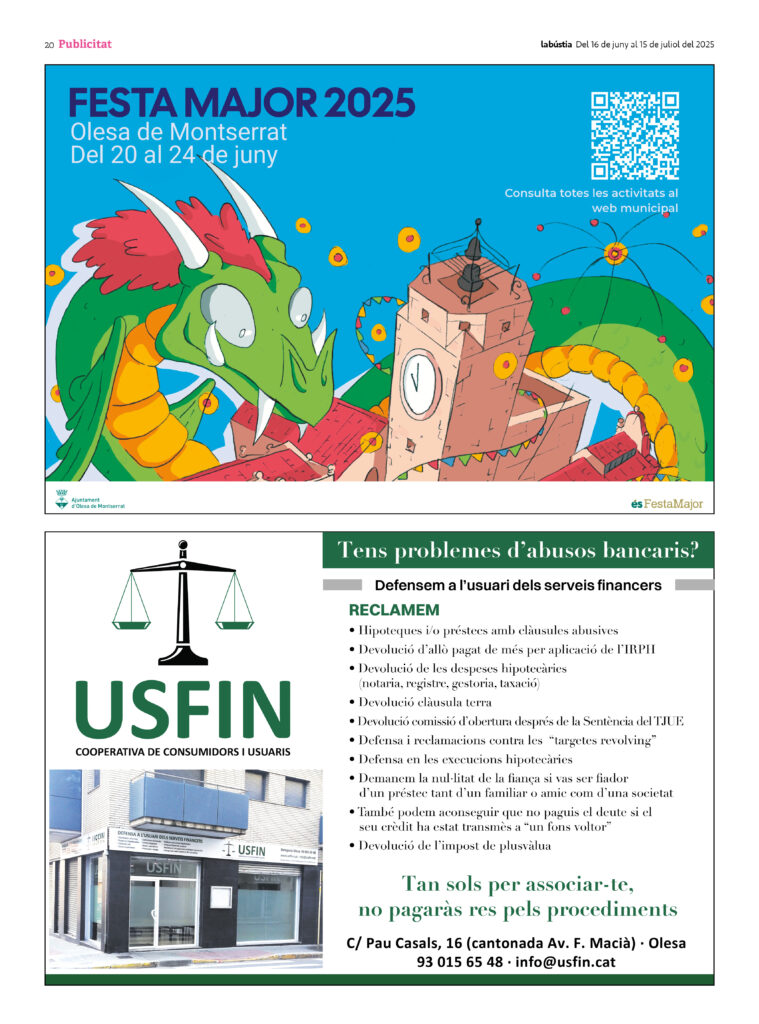 La Bustia cartell amb QR Festa Major Olesa 2025