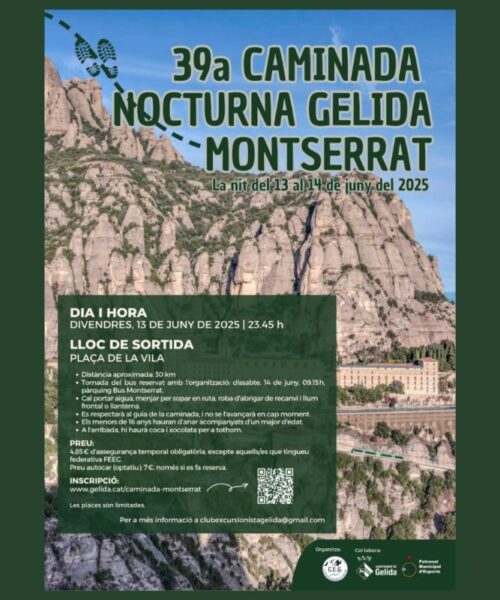 La Bustia cartell caminada Gelida Montserrat