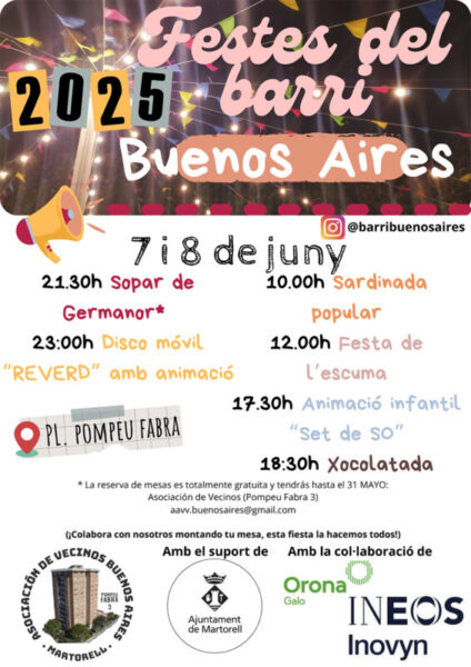 La Bustia cartell festa barri Buenos Aires Martorell