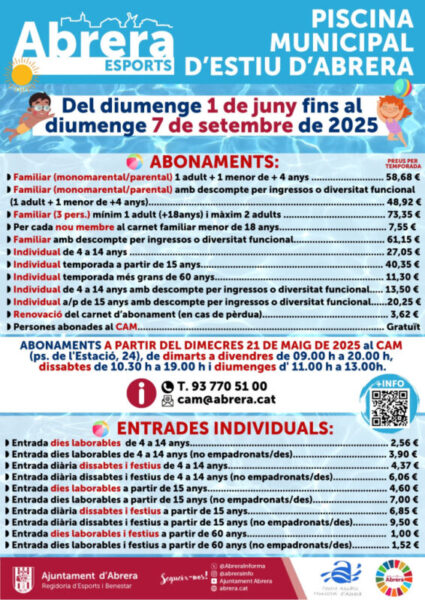 La Bustia cartell piscina Abrera 2