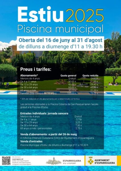 La Bustia cartell piscina Esparreguera