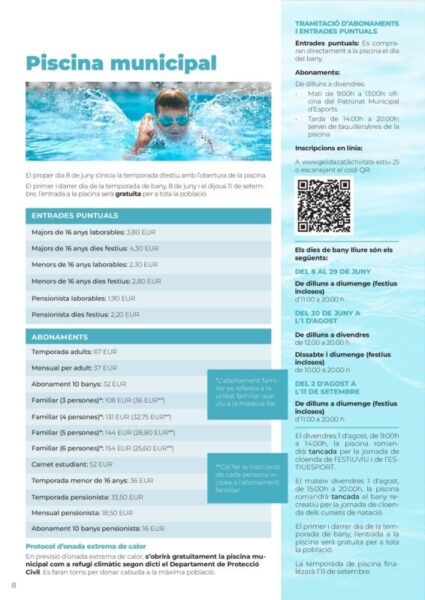 La Bustia cartell piscina Gelida 1