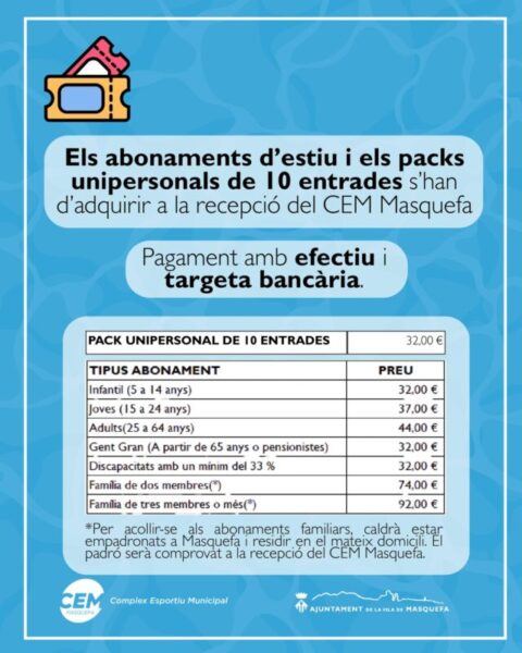 La Bustia cartell piscina Masquefa 1