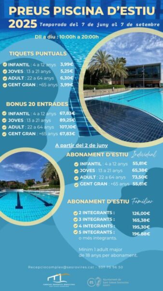 La Bustia cartell piscina Sant Esteve
