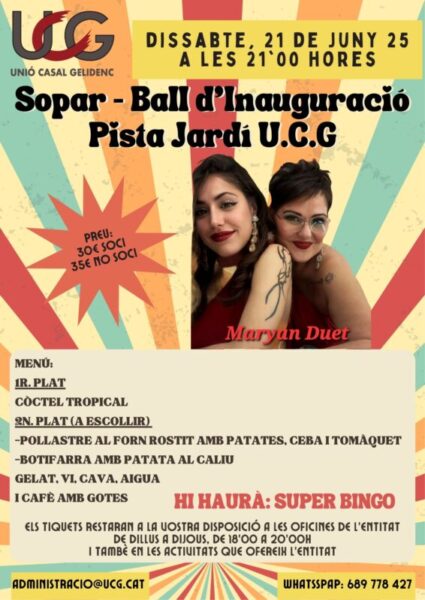 La Bustia sopar ball inauguracio pista jarci UCG