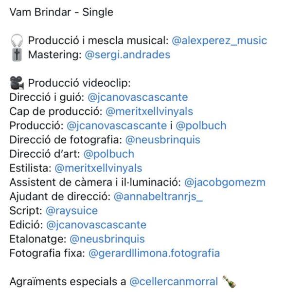 La Bustia Coneguts produccio videoclip Vam Brindar Olesa
