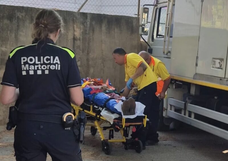 La Bustia accident ferit entre camio i mur Martorell