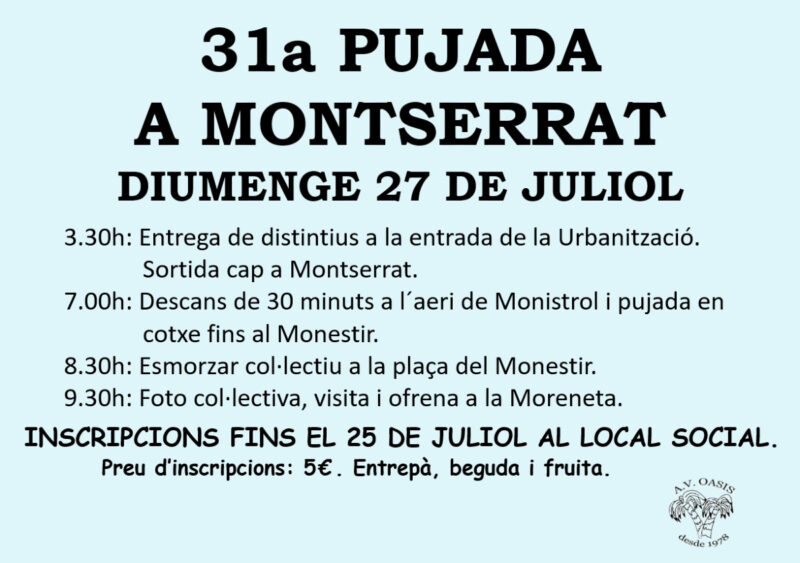 La Bustia cartell pujada Montserrat Olesa