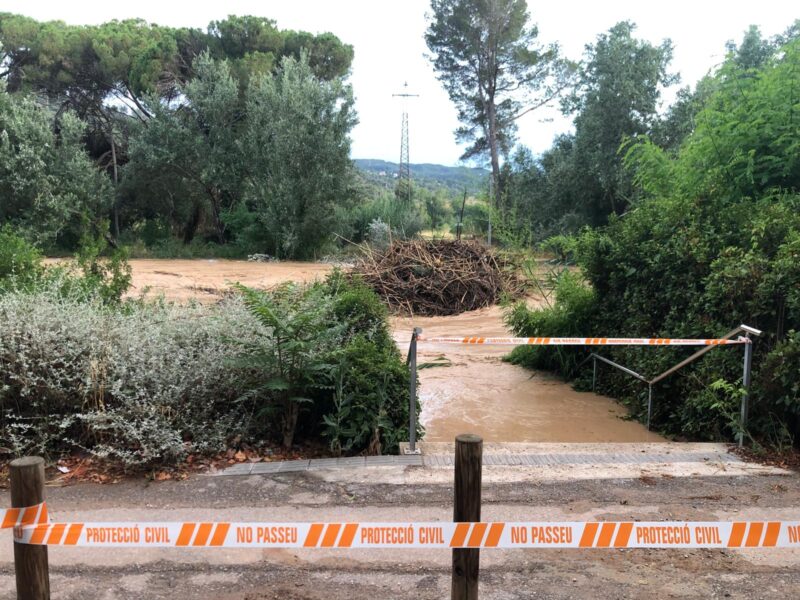 La Bustia pluja dana 12 juliol 2025 riu Anoia Martorell