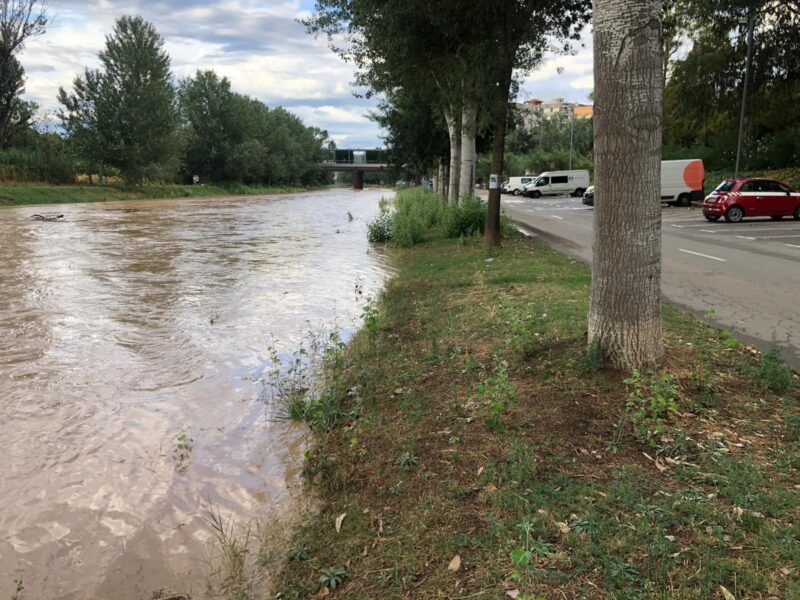 La Bustia pluja dana 12 juliol 2025 riu Anoia Martorell