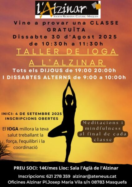 La Bustia cartell taller de ioga Alzinar