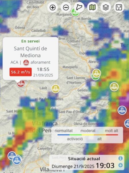 La Bustia aiguats dades 21 setembre 2025 Sant Quinti Mediona