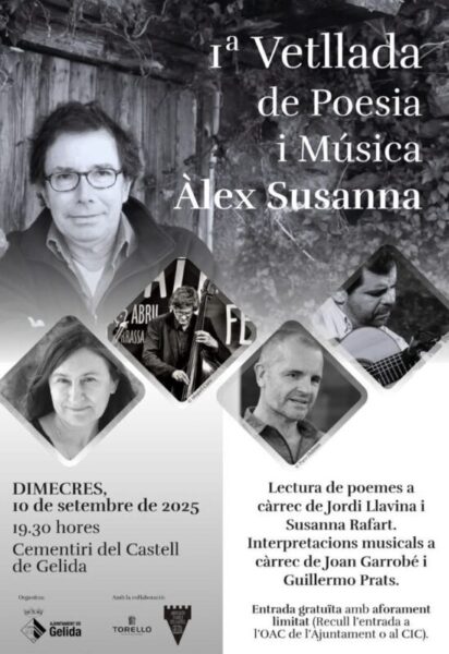 La Bustia cartell 1a vetllada de poesia i musica Alex Susanna Gelida