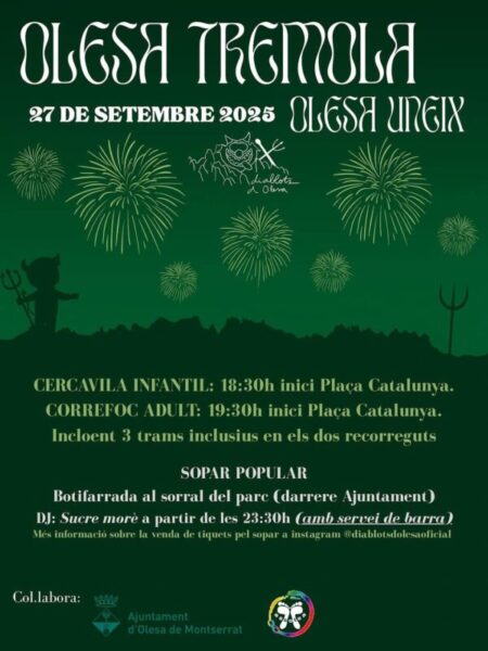 La Bustia cartell Olesa Tremola Diablots Assotea correfoc inclusiu Olesa 2025